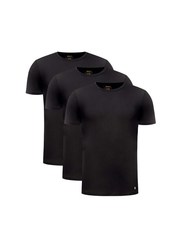 T-SHIRT S/S CREW-3 PACK UNDERSHIRT, BLACK/BLACK/BLACK, large