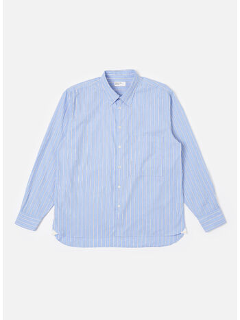 CAMICIA STRIPE SQUARE POCKET, BLUE, small