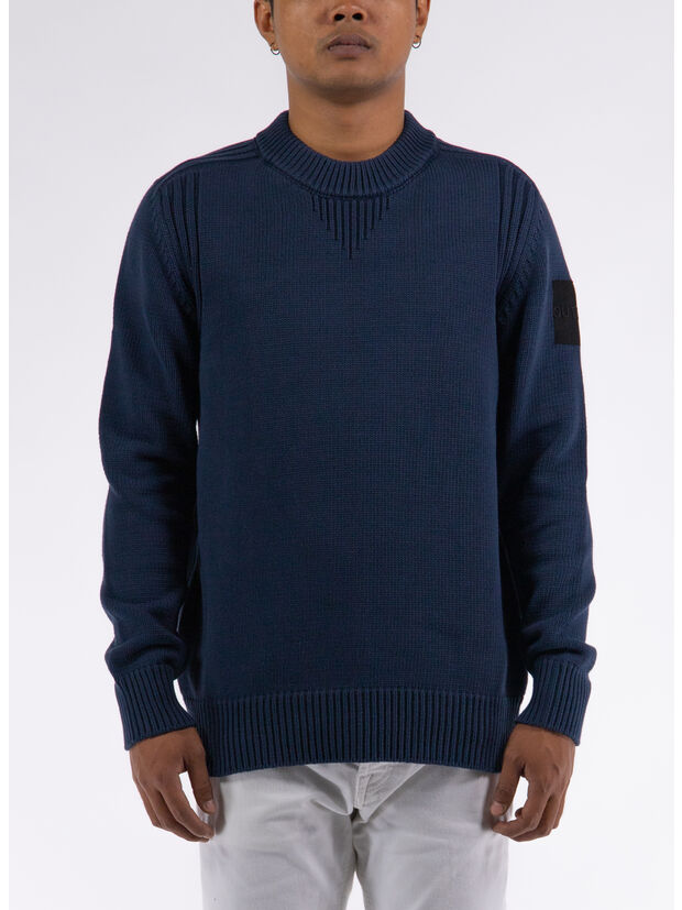 MAGLIONE GIROCOLLO, 208 NAVY, large