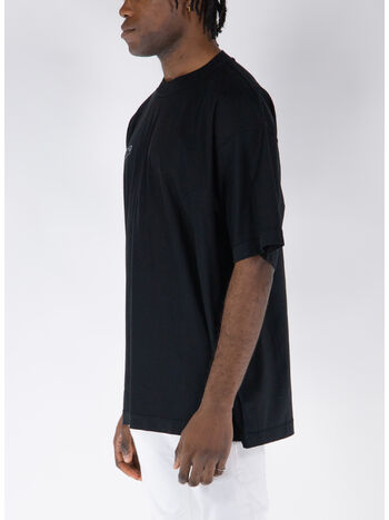T-SHIRT INSIDE-OUT EMBROIDERED LOGO, BLACK, small
