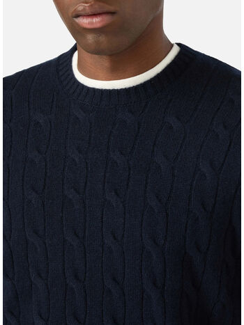 MAGLIONE REGENT BRAID WOOL, 00044M 62 NIGHT BLUE, small