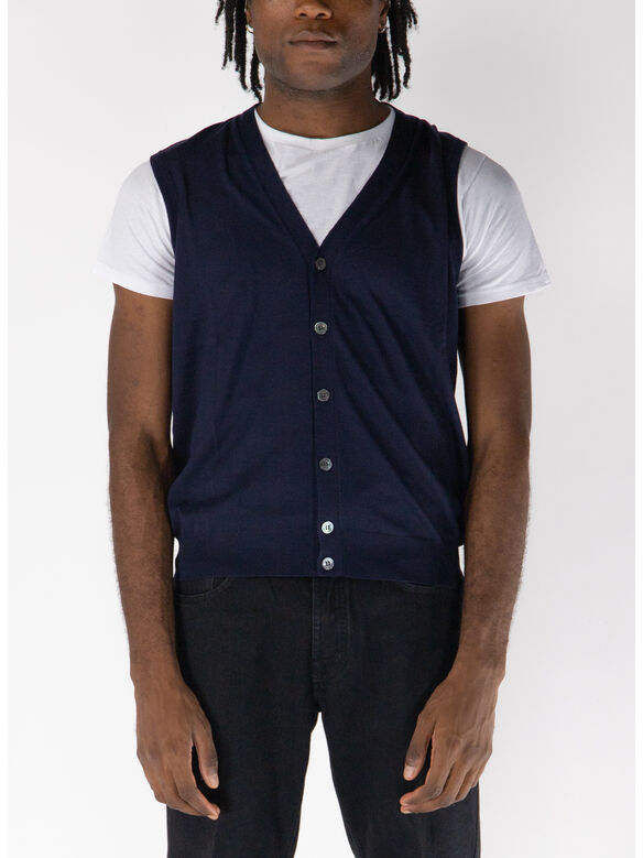 GILET IN MAGLIA, 880 INDACO, medium