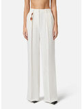 PANTALONI IN GABARDINA CON PINCES, 360 AVORIO, thumb