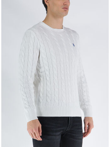 MAGLIONE A TRECCIA, WHITE, small