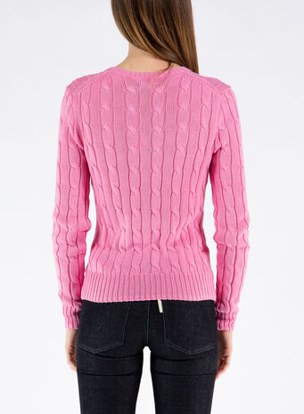 MAGLIONE A TRECCE, 093HARBORPINK, small