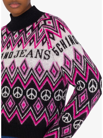 MAGLIA CON COLLO ALTO GRAPHIC JACQUARD, A2555, small