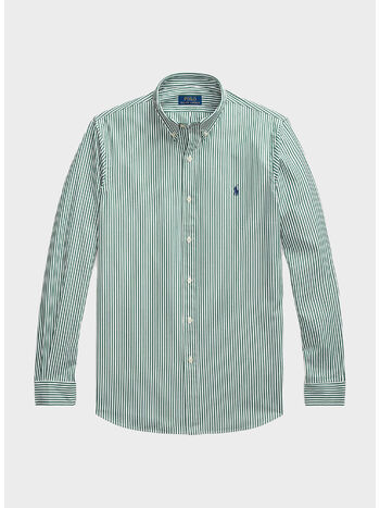 CAMICIA A RIGHE CON LOGO, 4655C PINE/WHITE, small