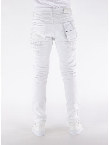 JEANS P001 HEAVY REPAIR WITH PLAID PATCH, WHITE HEAVY WHITE HEAVY, small