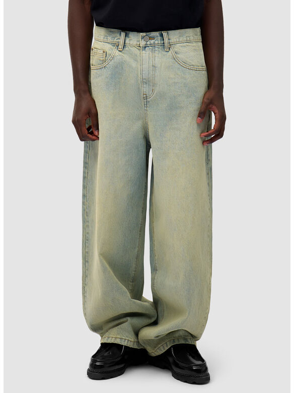PANTALONE WIDE LEG WASHED DENIM, DIRTY WASH, medium