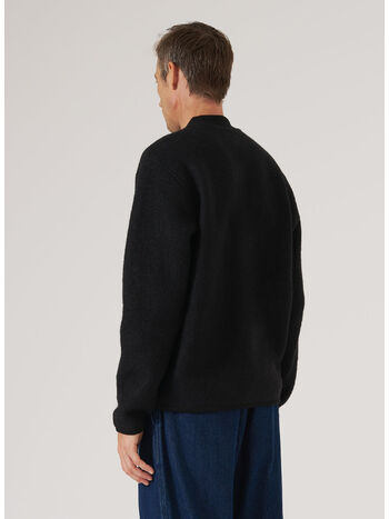 GIUBBOTTO RUST WOOL FLEECE ZIP BOMBER, BLACK, small