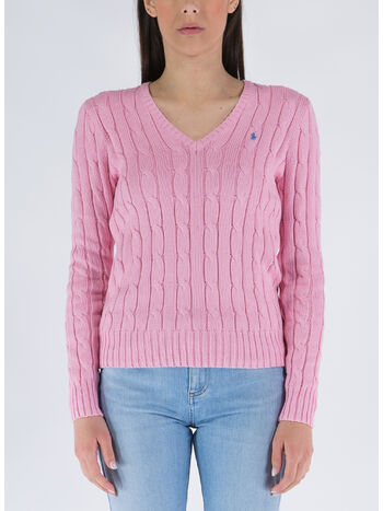 MAGLIONE SCOLLO V, CARMEL PINK, small