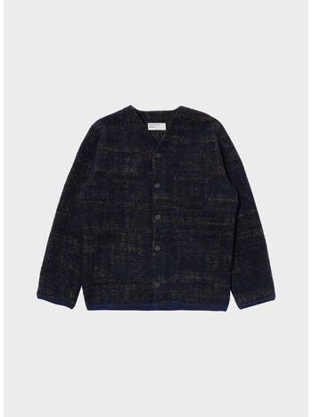 CARDIGAN MARBLE FLEECE, NAVY, small