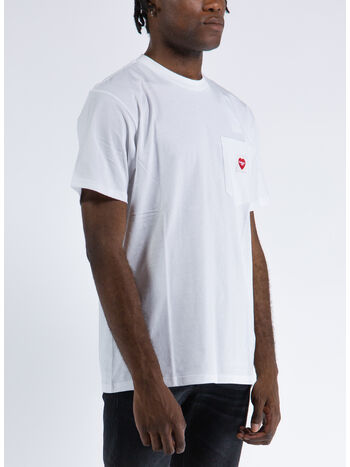 T-SHIRT S/S POCKET HEART, 02XX WHITE, small