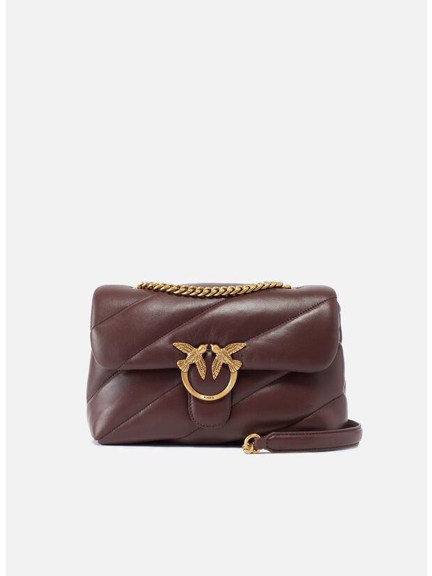 BORSA LOVE PUFF CLASSIC, L86 CIOCCOLATO AMARO/ANTIQUE GOLD, large