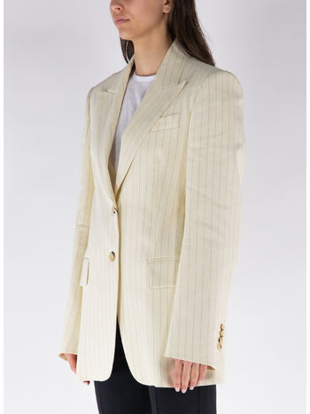 GIACCA BLAZER GESSATO AVERSA, 001 VANIGLIA, small