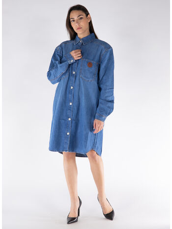 ABITO IN DENIM CON COLETTO A PUNTA, A1295, small