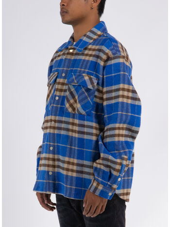 CAMICIA INTIAL PRINT FLANNEL, 109 COBALT, small