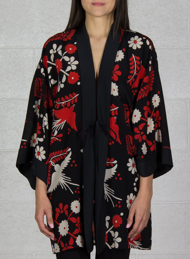 KIMONO IN SETA STAMPA TERRAZZO DECORATO, , large