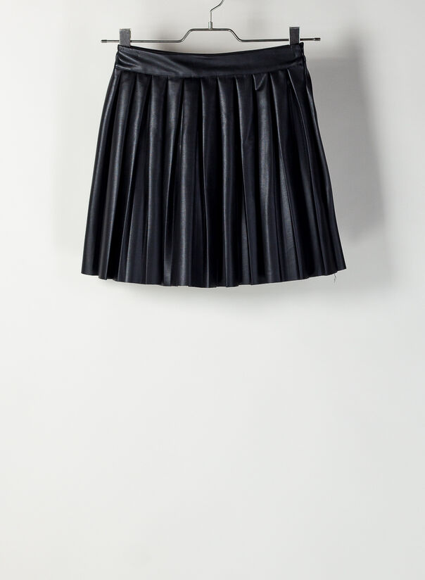ZAHJR GONNA PLISSÈ IN PELLE Nero Donna | Selecteur
