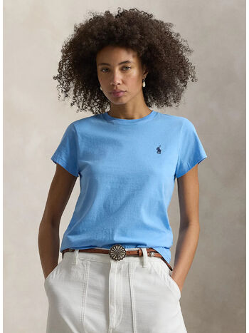 T-SHIRT A GIROCOLLO CLASSIC-FIT, CHATHAM BLUE, small