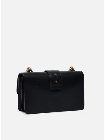 BORSA PICCOLA LOVE BAG ONE IN PELLE, Z99Q NERO-ANTIQUE GOLD, small
