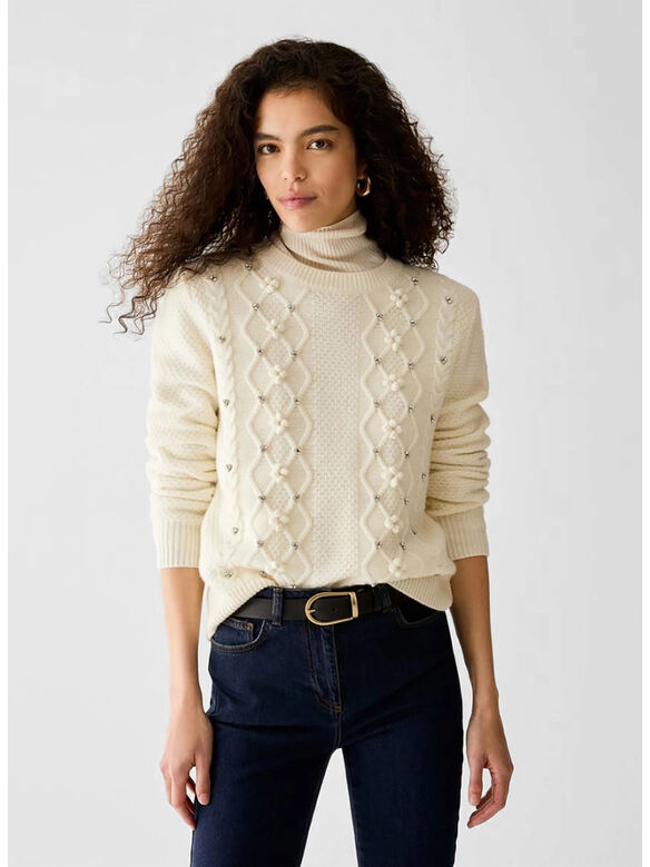 MAGLIONE PORATA, 001 AVORIO, medium