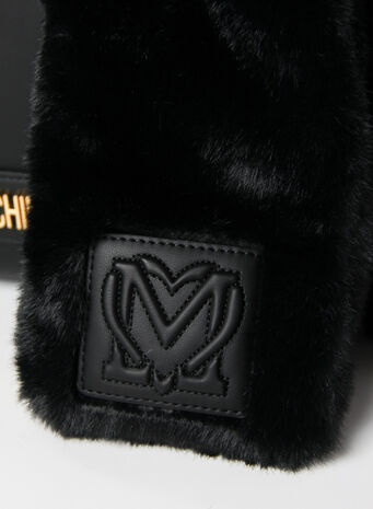 BORSA A MANO CON SCIARPA, 000NERO, small