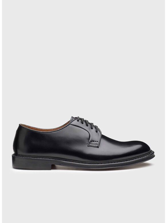 SCARPA DERBY STRINGATE IN PELLE NERA, NN00 NERO, medium