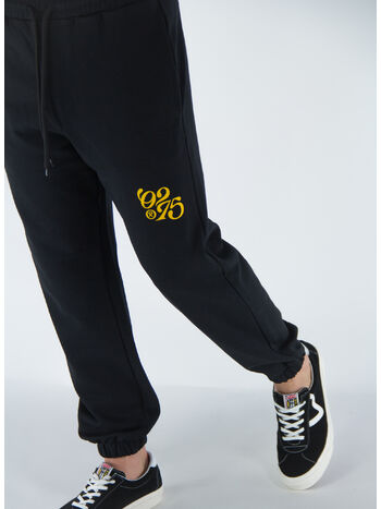 PANTALONE IN FELPA CON STAMPA, V2 NERO, small