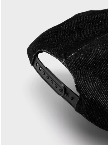 CAPPELLO IN DENIM CON LOGO, 0372 BLACK, small