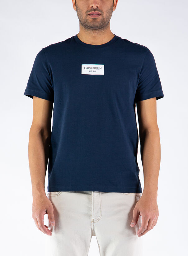 T-SHIRT CHEST BOX LOGO, DW4/CALVINNAVY, large