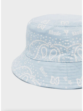 CAPPELLO BANDANA CANVAS UNISEX, 0199 BLUE/WHITE, small