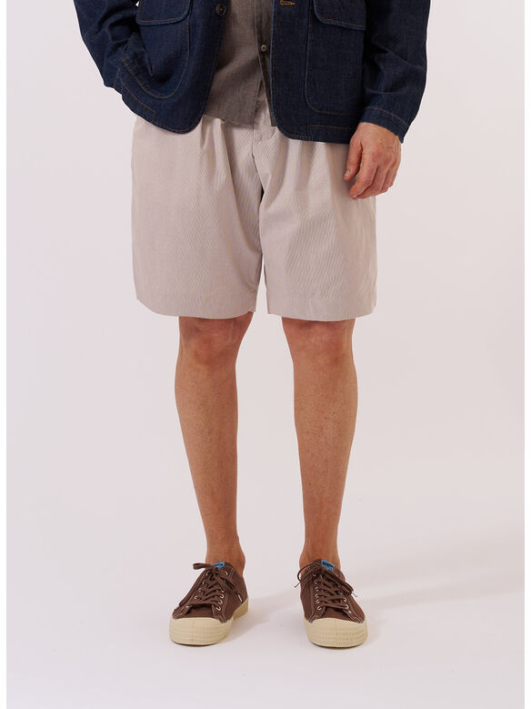 SHORT KENNEDY STRIPE PLEATED TRACK, BROWN, medium