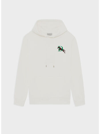 FELPA HOODIE CON RICAMO, OW OFF WHITE, small