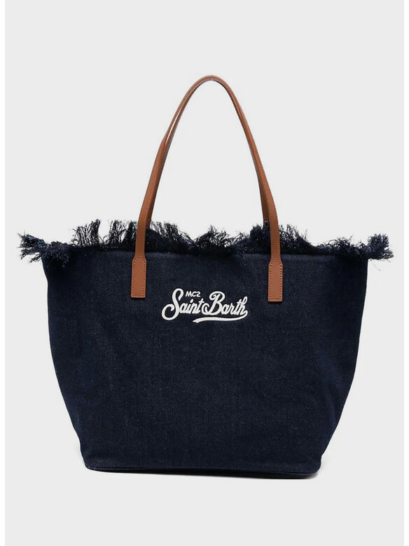 BORSA CITY FRINGES, 01031L DENIM DARK EMB, medium