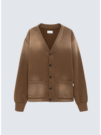 CARDIGAN COLLO A V, C0753 SWEATER DESTOYED MUSHROOM, small