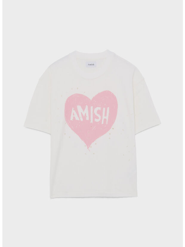 , C0021 Jersey Heart Laser vintage broken Off White, large