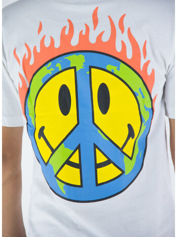 T-SHIRT SMILEY EARTH ON FIRE, WHITE, small