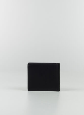 PORTAFOGLI CALF SKIN QUOTE BIFOLD WALLET, 1001BLACKWHITE, small