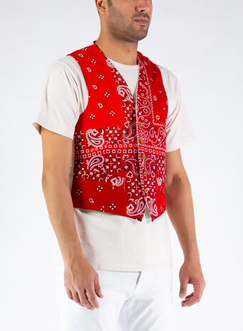 GILET PAISLEY, RED, small