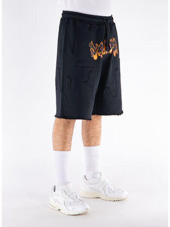SHORTS RIPPED FLAME, NERO, small