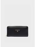 PORTAFOGLIO CON PLACCA ORO, 001 BLACK, thumb