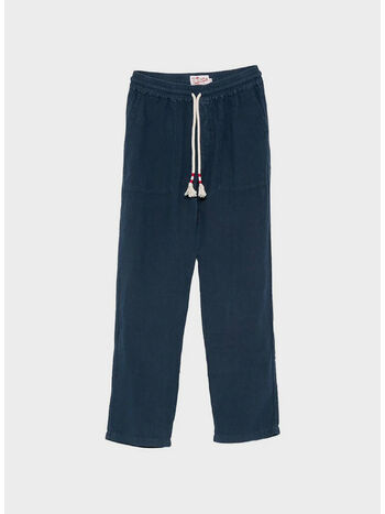 PANTALONE CALAIS, 00119L LINEN 61 BLUE NAVY, small