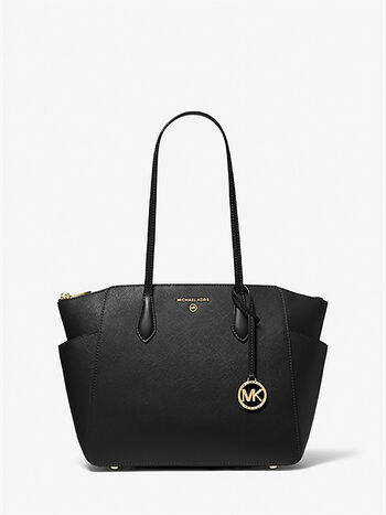BORSA TOTE MARILYN MEDIA IN PELLE SAFFIANO, 001 BLACK, small