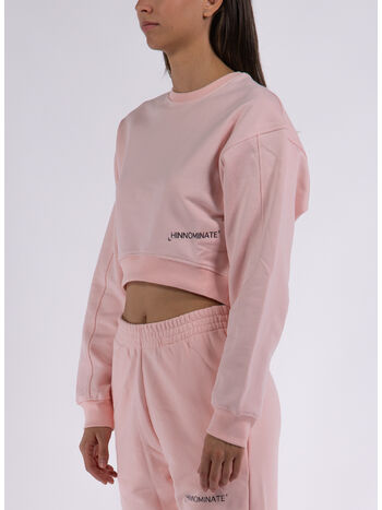 FELPA CROP GIROCOLLO, ROSA, small