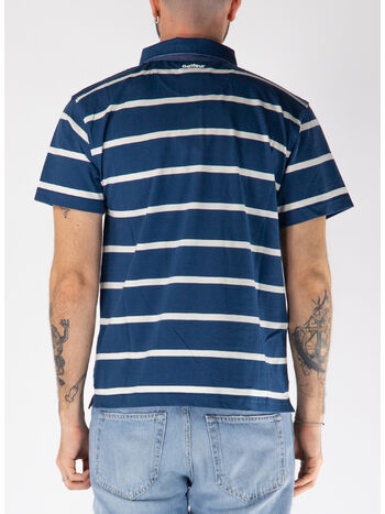 POLO A RIGHE IN JERSEY, 160 BLU NAVY, small