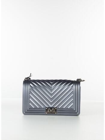 BORSA FLAT MANHATTAN, GUN METAL/BRUSH CDF, small