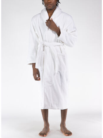 ACCAPPATOIO IN COTONE CON CAPPUCCIO, WHITE, small