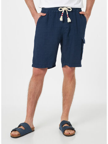 SHORT MARSEILLE LINEN, 00338H 60 MARINE BLUE, small