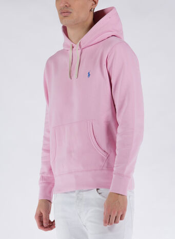 FELPA CON CAPPUCCIO FLEECE, 033CARMELPINK, small